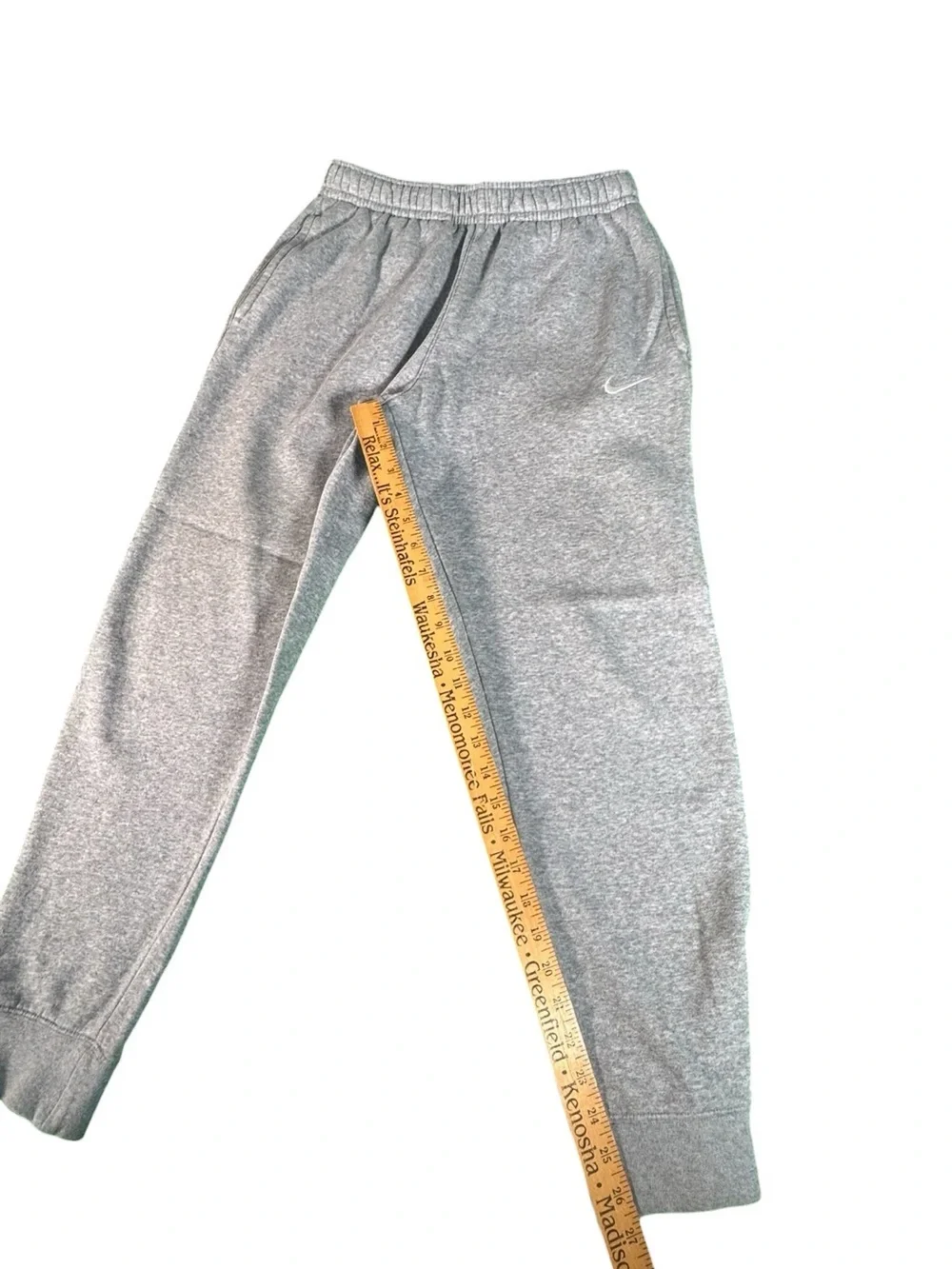 Nike Sweatpants Mens Small Gray Fleece Joggers Swoosh Lounge Athletic